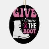 Geef kanker de bootborstkankerbewustzijn keramisch ornament (Rechts)