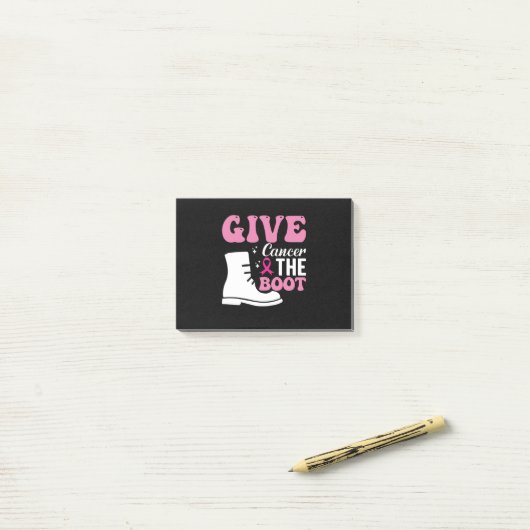 Geef kanker de bootborstkankerbewustzijn post-it® notes (Op bureau)