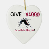 Geef kerstversiering met de bloedmuggen keramisch ornament (Rechts)