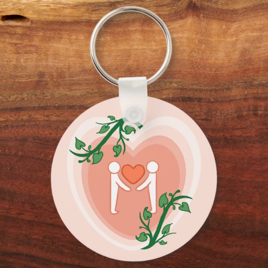 Geef liefde Hart Sleutelhanger (Voorkant)