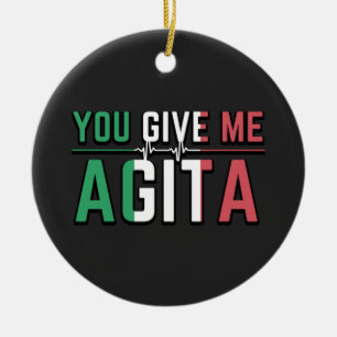 Geef me Agita Stunad en Agita Humor Gifts Keramisch Ornament