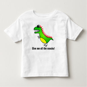 Geef me alle snacks die dinosaur T-Rex nodig hebbe Kinder Shirts