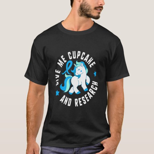 Geef me Cupcake en onderzoek Diabetes T1 bewustzij T-shirt (Voorkant)