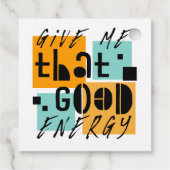 Geef me dat GOOD ENERGY Oranje positief is Bedankjes Labels (Achterkant)