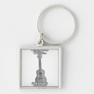 Geef me de gitaar en niemand raakt gewond. B & W Sleutelhanger
