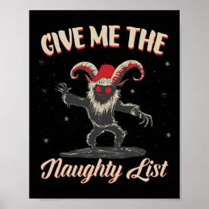 Geef me de stoute lijst Schattige Krampus Donker K Poster