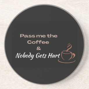 Geef Me Die Koffie Leuk Koffie Liefhebber Cadeau Zandsteen Onderzetter