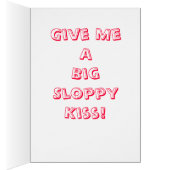 Geef me een grote kus - Kat Valentijnsdag Kaart (Binnen (Rechts))