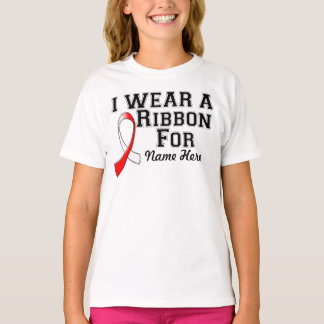 Geef me een rood en wit lint aan t-shirt