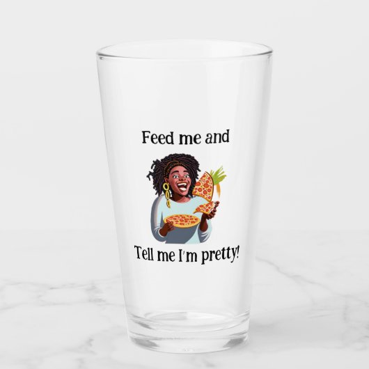 Geef me eten en zeg me dat ik  ben - Glass Cup Glas (Voorkant)