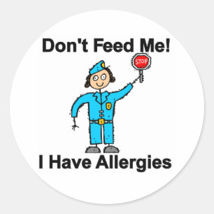 Geef me geen eten als ik allergisch ben ronde sticker