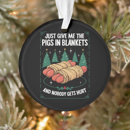 Geef me gewoon varkens in dekens hilarisch kerstfe ornament (Boom)