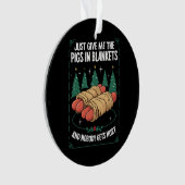Geef me gewoon varkens in dekens hilarisch kerstfe ornament (voorkant)