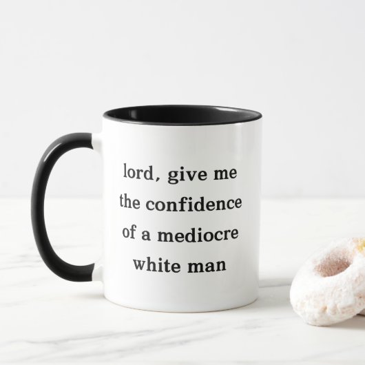 Geef me het vertrouwen van een middelmatig wit Man Mok (Met donut)