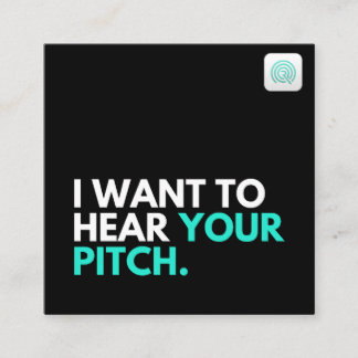 Geef me je pitch vierkante visitekaartje