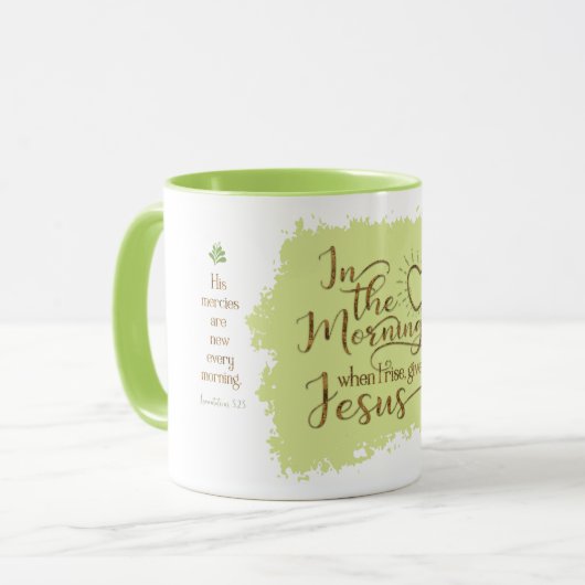 "Geef me Jezus" 11oz Combo Mok (Limoen) (Voorkant links)