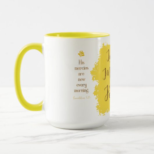 "Geef me Jezus" 15 oz Combo Mok (geel) (Links)