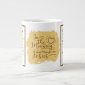 "Geef me Jezus" Jumbo Mok (goud) (Voorkant)