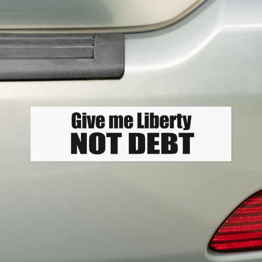 Geef me Liberty not Debt Bumpersticker (Op auto)