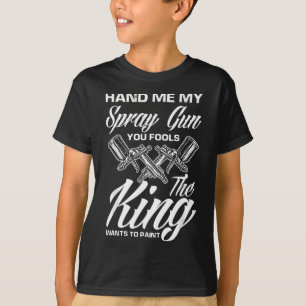 Geef me mijn Pistool van de spuitbus de koning wil T-shirt