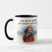 Geef me m'n koffie en niemand krijgt hurt! mok (Links)