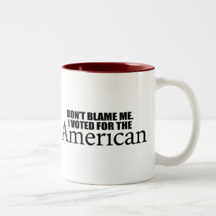 Geef me niet de schuld dat ik voor de Amerikaan he Tweekleurige Koffiemok
