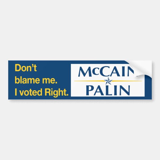 Geef me niet de schuld. Ik heb goed gestemd. Bumpersticker (Voorkant)