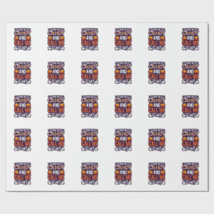 Geef Me Snoep Bel Griezelige Halloween Geest Pompo Cadeaupapier