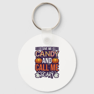 Geef Me Snoep Bel Griezelige Halloween Geest Pompo Sleutelhanger