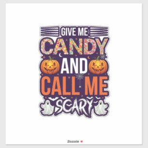 Geef Me Snoep Bel Griezelige Halloween Geest Pompo Sticker