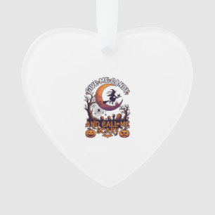 Geef Me Snoep Bel Griezelijke Heks Maan Pompoenen Ornament