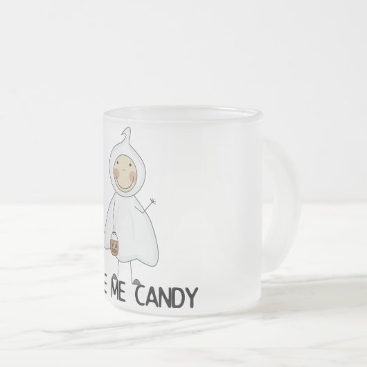 Geef me Snoep Tshirts en cadeaus Matglas Koffiemok (Voorkant rechts)