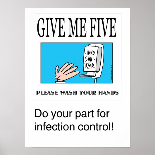 Geef me vijf poster voor handwas (Voorkant)