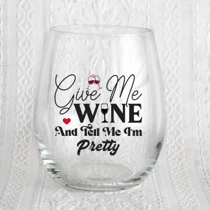 Geef me wijn & vertel me  wijnstokloos glas