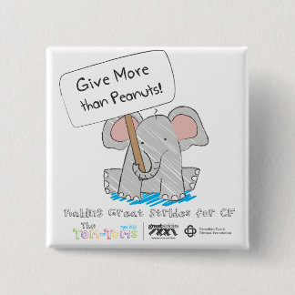 Geef meer dan pinda's! vierkante button 5,1 cm