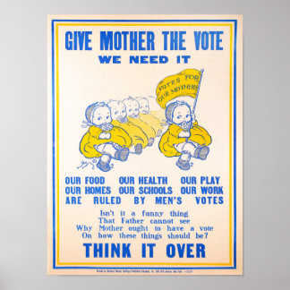 "Geef moeder de stem" - Vintage Poster