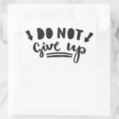 Geef niet op rechthoekige sticker (Tas)