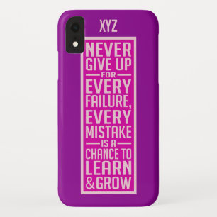 GEEF NOOIT aangepaste monogram-telefoongevallen OP iPhone XR Hoesje