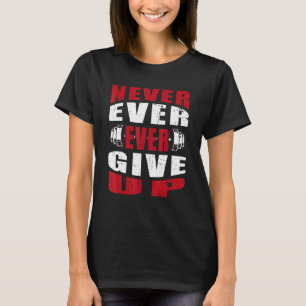 Geef nooit bodybuilding op t-shirt