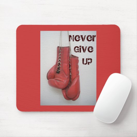 Geef nooit Boxing Glove MOUSEPAD op! Muismat (Met muis)