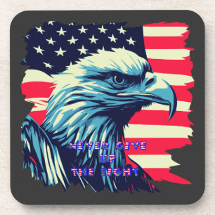 Geef nooit de Fight America Eagle USA Art op Bier Onderzetter