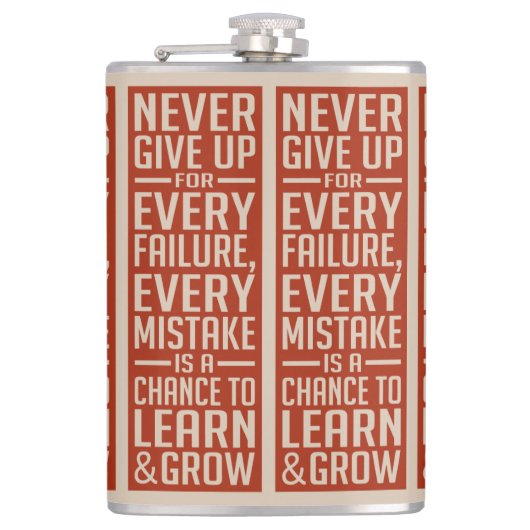 GEEF NOOIT DE kolf OP Heupfles (Voorkant)