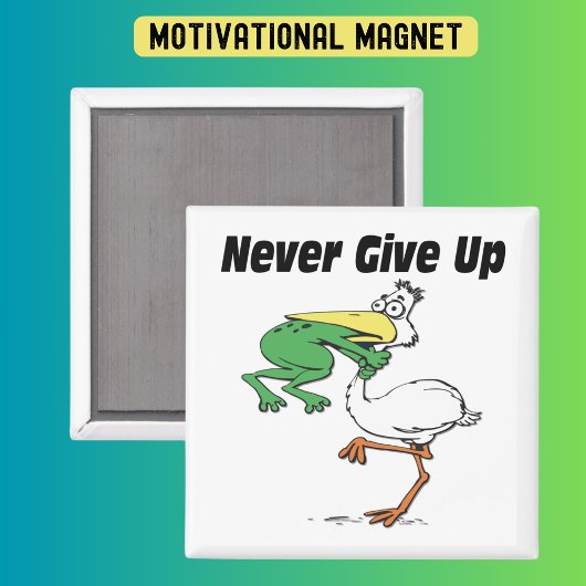 Geef nooit Funny Pelican Frog op Magneet