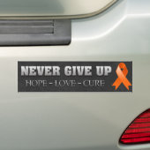 Geef nooit hoop leukemie bewustzijn op bumpersticker (Op auto)