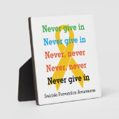 GEEF NOOIT IN Churchill Quote Fotoplaat (Voorkant)