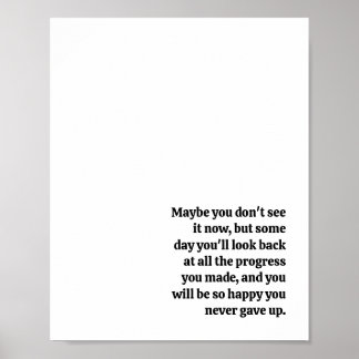 Geef nooit Inspirerend Citaat op Poster