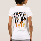 Geef nooit Inspirerend op T-shirt (Achterkant)