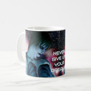 Geef nooit je dromen op. koffiemok