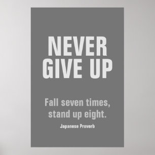 GEEF NOOIT Motivatie Inspirerend OP Poster