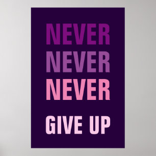 Geef nooit Motivatie op Poster